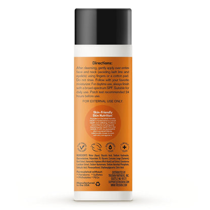 TruSkin AHA PHA BHA Liquid Exfoliant Toner with Vitamin C, 4.2 fl oz - With Salicylic and Glycolic Acid to help unclog pores while improving the look of skin tone and texture