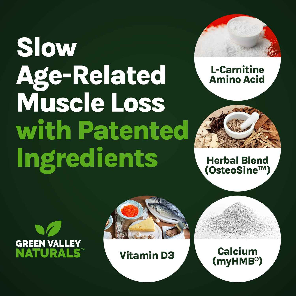 Green Valley Naturals Bone & Muscle Defense Supplement - Bone Health, Muscle Support & Joint Mobility Formula with MyHMB, Magnesium, Vitamin D3 & L-Carnitine for Daily Wellness, 60 Capsules