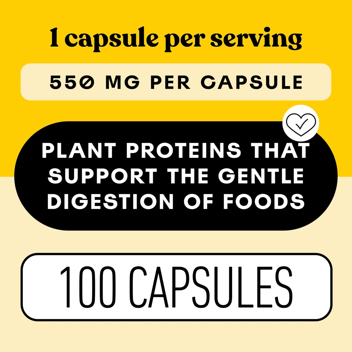 Complete Natural Products Digestive Enzyme Capsules, 550mg, 100ct - Plant-Based Formula