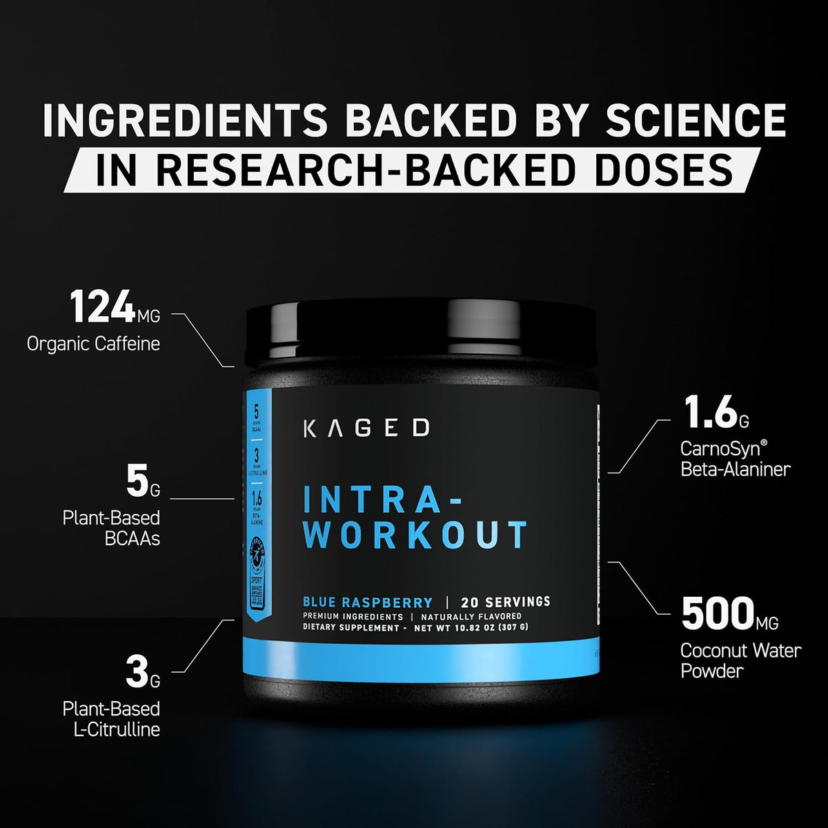 Kaged Creatine Monohydrate, Glutamine & Intra Workout Bundle - Pre, Intra, & Post Workout Supplement Kit - Muscle Recovery and Growth