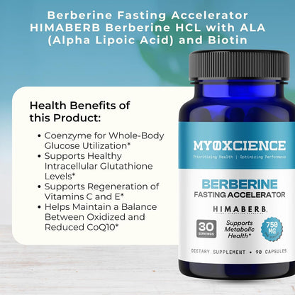 MYOXCIENCE Berberine Fasting Accelerator - Himaberb Berberine HCL with ALA (Alpha Lipoic Acid) and Biotin (90 Capsules)
