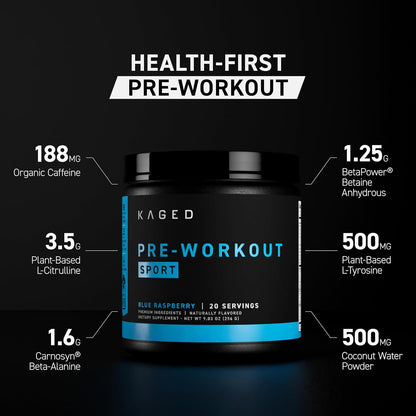 Kaged Pre Workout Sport & Hydration - Runners Bundle - Pre, Post, Intra Workout Supplement - Energy Sports Drink Mix