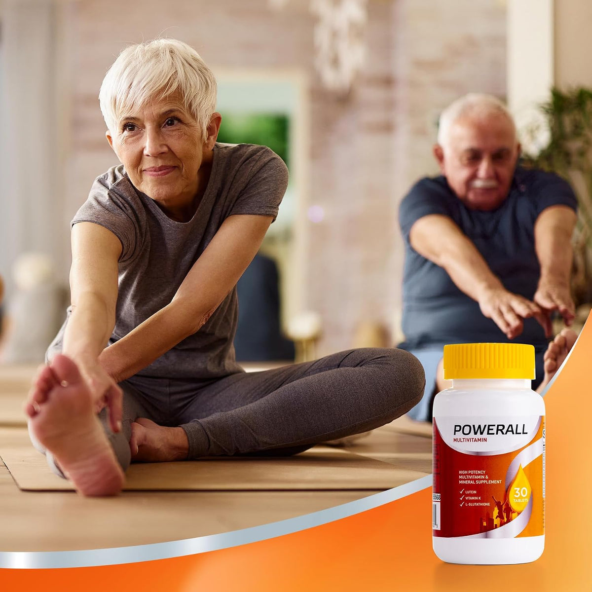U.S. Health Club PowerAll Adult Multivitamin for Men & Women, 30 Tablets - Adult Multivitamin , Lutein, Vitamin K1, Iron, Zinc, Selenium, Boron, Chromium