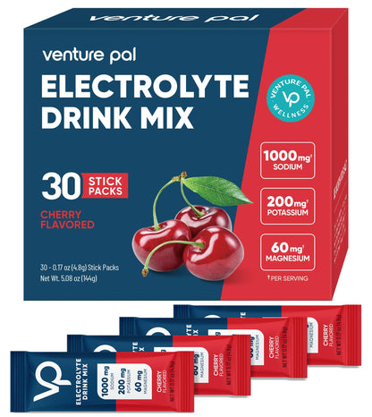 Venture Pal High Sodium Sugar Free Electrolytes Powder Packets, 16 Count - Hydration Packets with Sodium, Magnesium & Potassium, Vitamins, Zero Calories, Vegan, Keto & Paleo Friendly