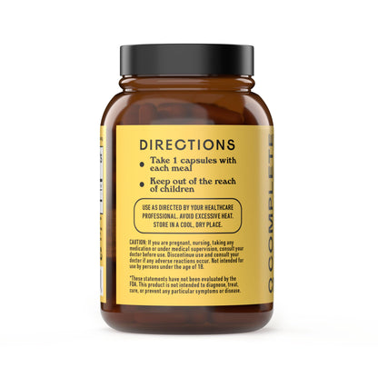 Complete Natural Products Digestive Enzyme Capsules, 550mg, 100ct - Plant-Based Formula