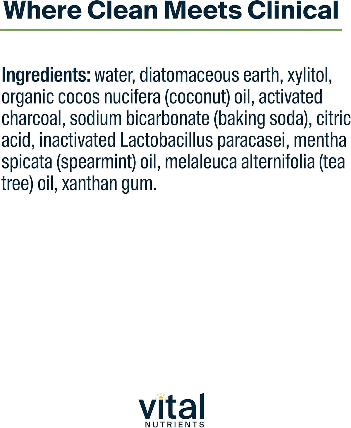 Vital Nutrients Hyperbiotics Activated Charcoal Probiotic Toothpaste - Supports Healthy Mouth Flora, Fresher Breath, Whiter Teeth - Spearmint Flavor - Non-GMO - Gluten, Dairy, Soy Free - 4 oz
