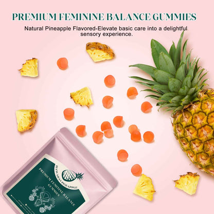 KLKIT Premium Feminine Balance Gummies, Pineapple Vaginal Probiotics for Women, pH Balance Feminine Gummies for Immune Support, Vegan & Gluten Free, 60 Count (30 Servings)