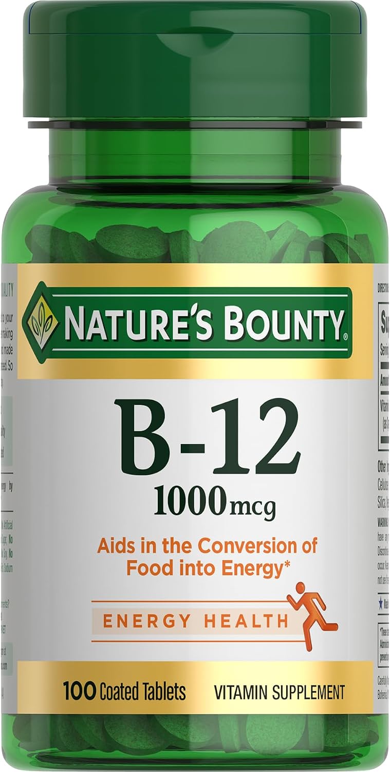 Nature's Bounty Vitamin B12 1000 mcg Caplets – 200 Count