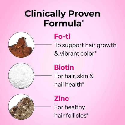HUM Hair Strong Daily Hair Growth Gummies with Biotin, Zinc, Vitamin B12 to Support Growth, Folic Acid & Vitamin B12 Gummy Vitamins for Healthy Hair Support for Women and Men, 60 Gummies