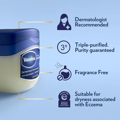 Vaseline Original Petroleum Jelly Variety Pack, 2 Sizes (7.5 Oz & 1.75 Oz) - Hypoallergenic Skin Protectant, Unscented Healing Ointment for Beauty & Personal Care