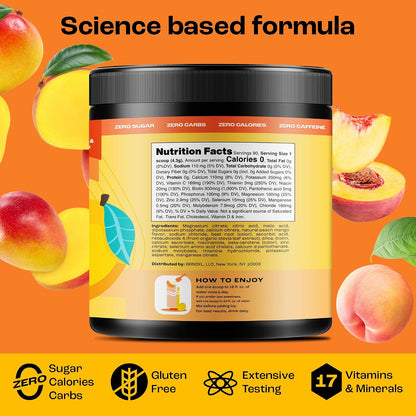 KEY NUTRIENTS Hydration & Energy Electrolyte Bundle - Electrolyte Tablets & Tropical Peach Mango Multivitamin Powder, Sugar-Free