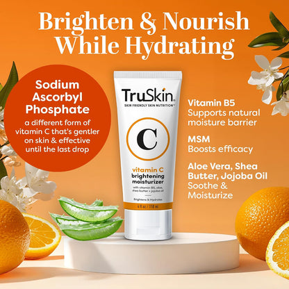 TruSkin Vitamin C Super Serum & Moisturizer Duo, 1 fl oz & 2 fl oz - Two-step Vitamin C routine to brighten, hydrate and support smoother, firmer-looking skin