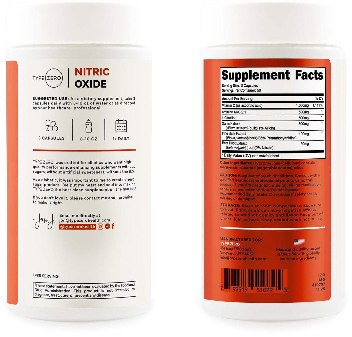 Type Zero Nitric Oxide 6X Booster, 150 Veggie Capsules, Natural Supplement - Beetroot, Arginine AKG, Citrulline, Pine Bark, Garlic & Vitamin C, Nitrous Oxide