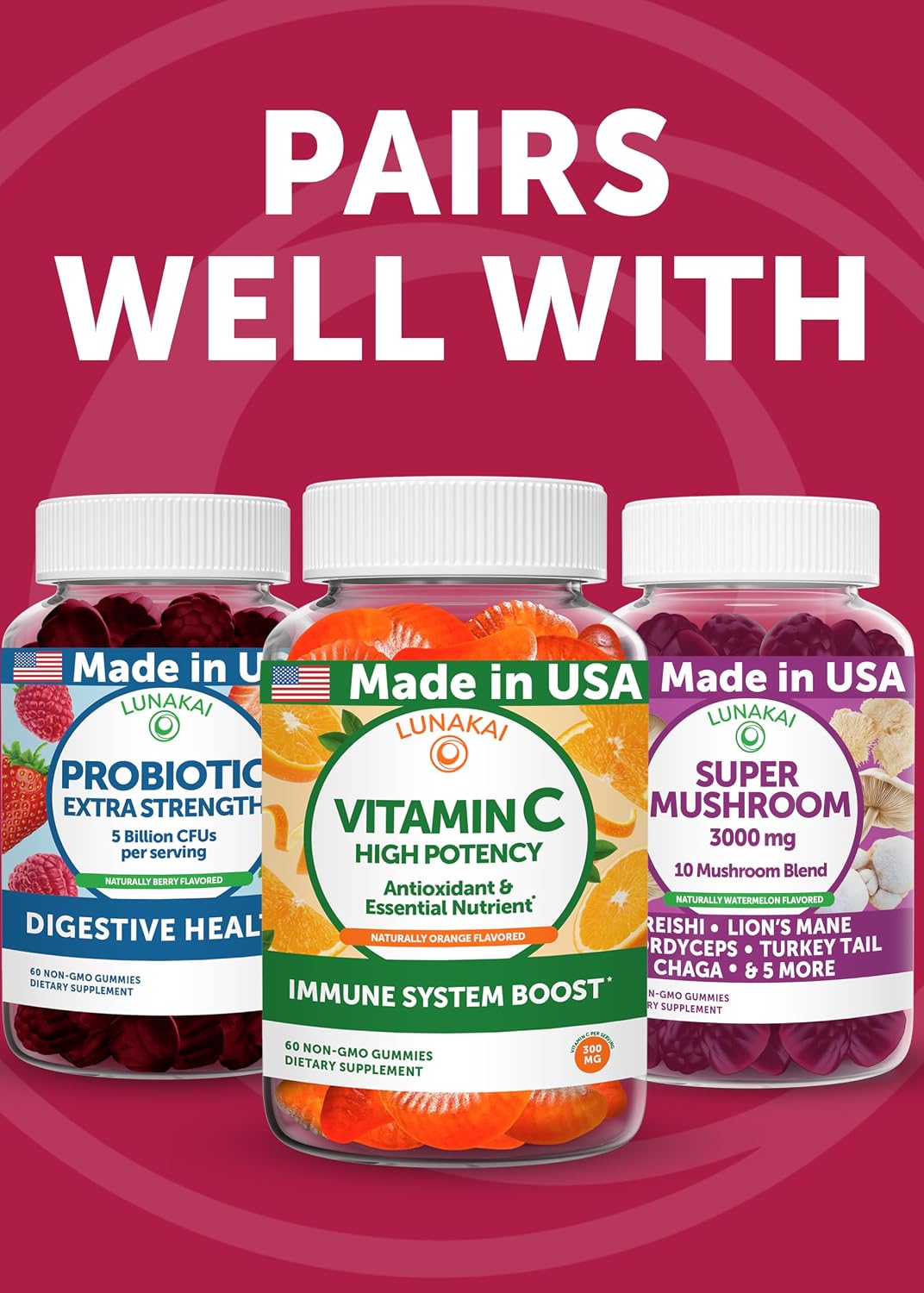 Lunakai Cranberry Gummies for Women 1500mg (50:1 Extract) with D-Mannose 200mg - Daily Cranberry Supplement for Urinary Tract Health & Bladder Support, Non-GMO - Made in Australia - 60ct