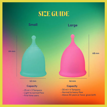 JAZZ Cup Soft Menstrual Cups - with Travel-Cotton Pouch - Reusable, 12-Hour Protection, 100% Medical