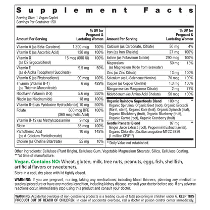Rainbow Light Prenatal One Multivitamin Support from Conception to Postnatal, High Potency