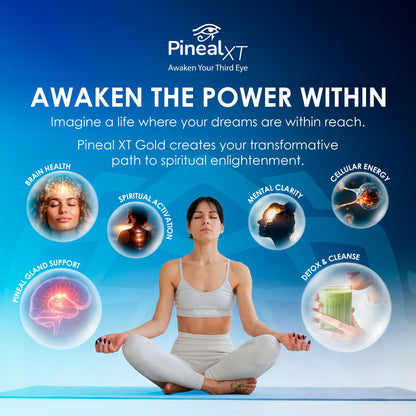 Pineal XT Gold Pineal Gland Supplement, Third Eye Awakening - Focus and Memory Supplement for Brain, 7 Powerful Ingredients Detox and Activate Your Pineal Gland, 30 Count, 1 Daily