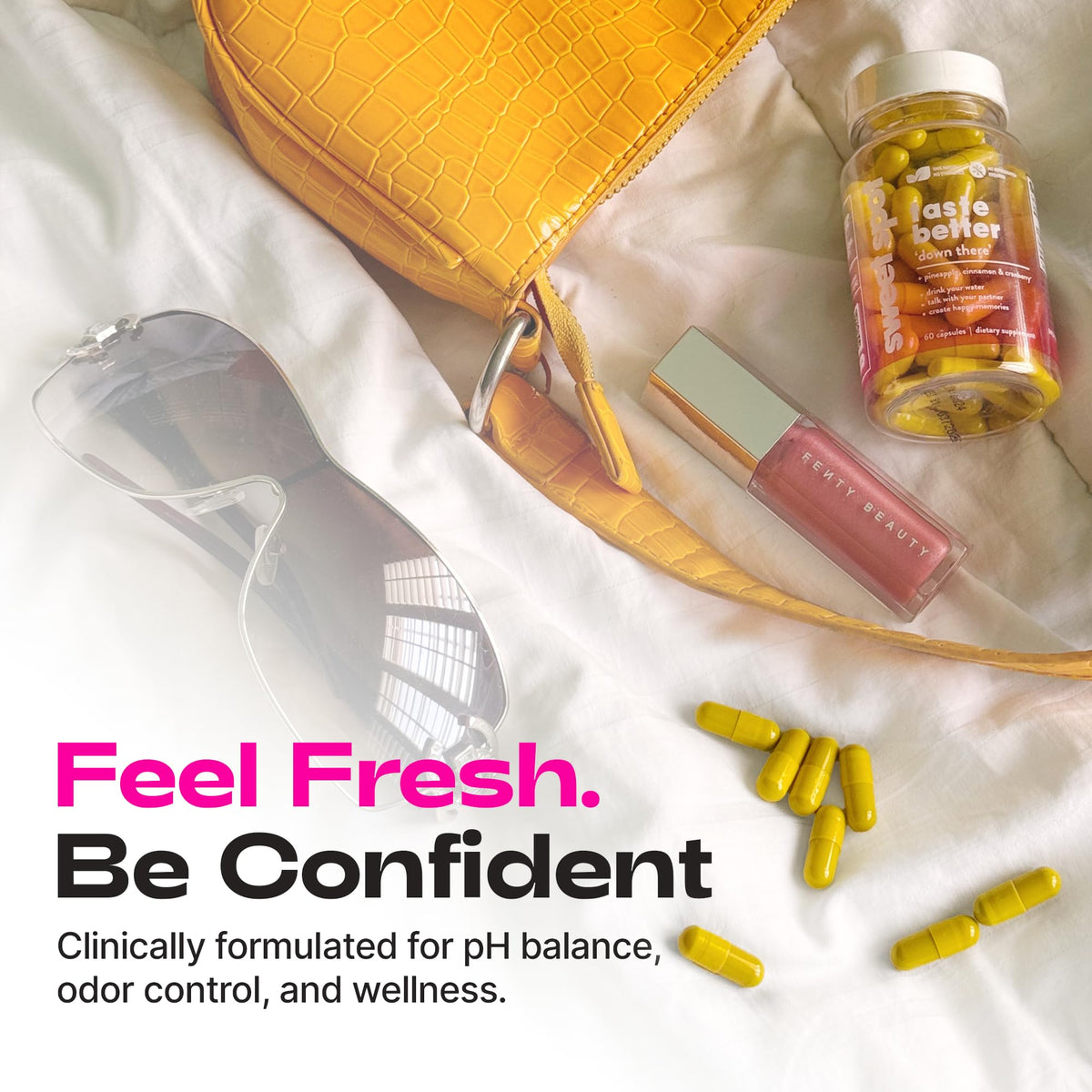 Sweet Spot - Pineapple & Cranberry Vaginal Health Supplement, 60 Capsules - Freshens Taste, Promotes Feminine Balance