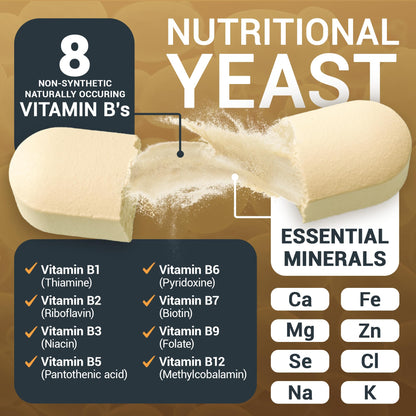 Dr. Berg Nutritional Yeast Tablets - Natural B12 Added - All 8 B Vitamin Complex - Organic