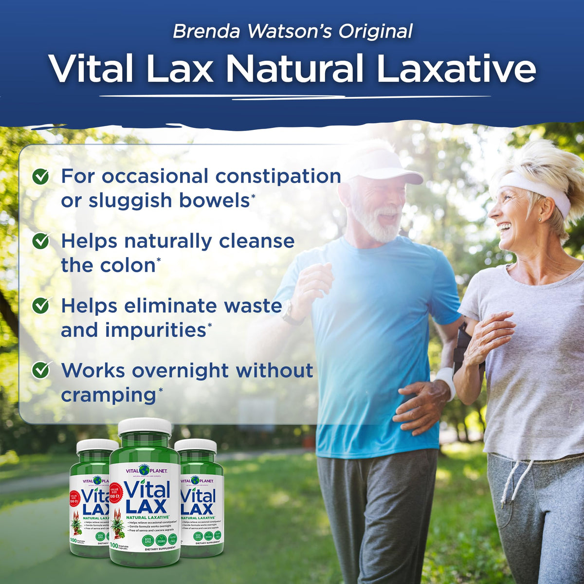 Vital Planet - Vital Lax Natural Laxative Cleanse Supplement for Occasional Constipation, with Magnesium Hydroxide, Slippery Elm, Aloe