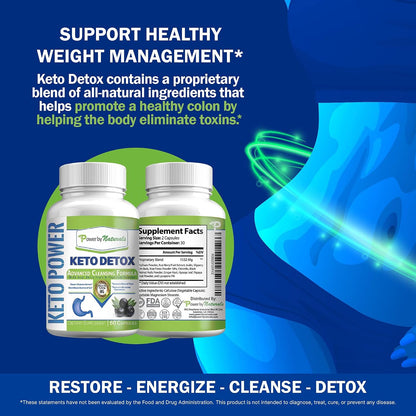Power By Naturals Keto Support - Herbal & Botanical Blend for Digestive Balance & Energy - Vegan, Non-GMO, Gluten-Free - 60 Capsules (1-Month Supply)