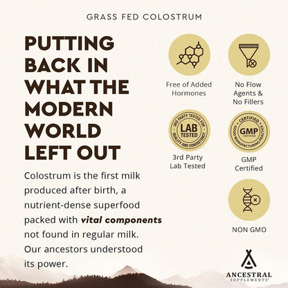 Ancestral Supplements Colostrum Sticks Bundle & Frother Wand - Grass Fed, Pasture Raised Organ Blend with Bioactive Colostrum, Rechargeable Electric Frother Wand (Double Whisk, Stainless Steel)