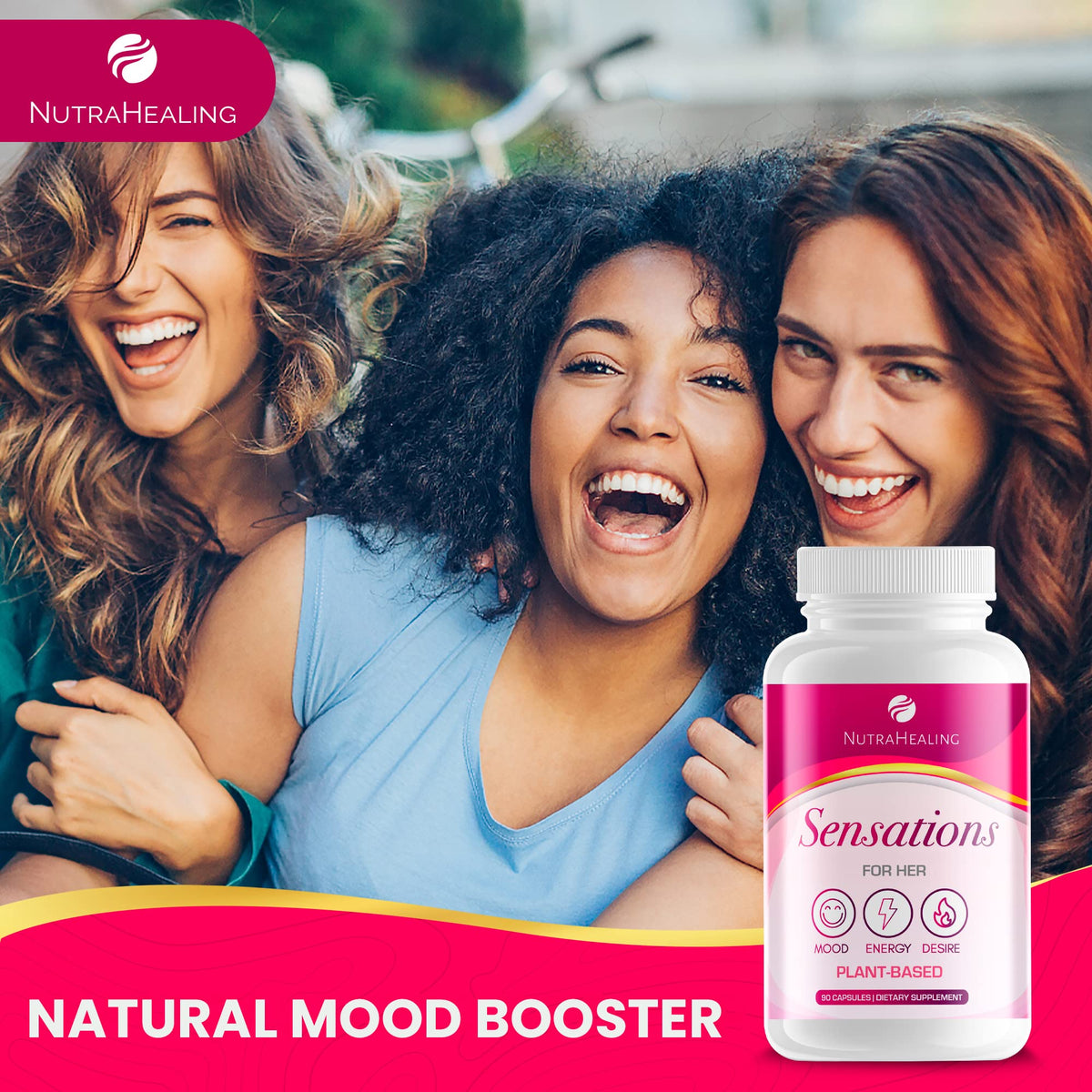 Sensations - Hormone Balance for Women - Mood, Energy & Libido Booster - Natural Plant-Based