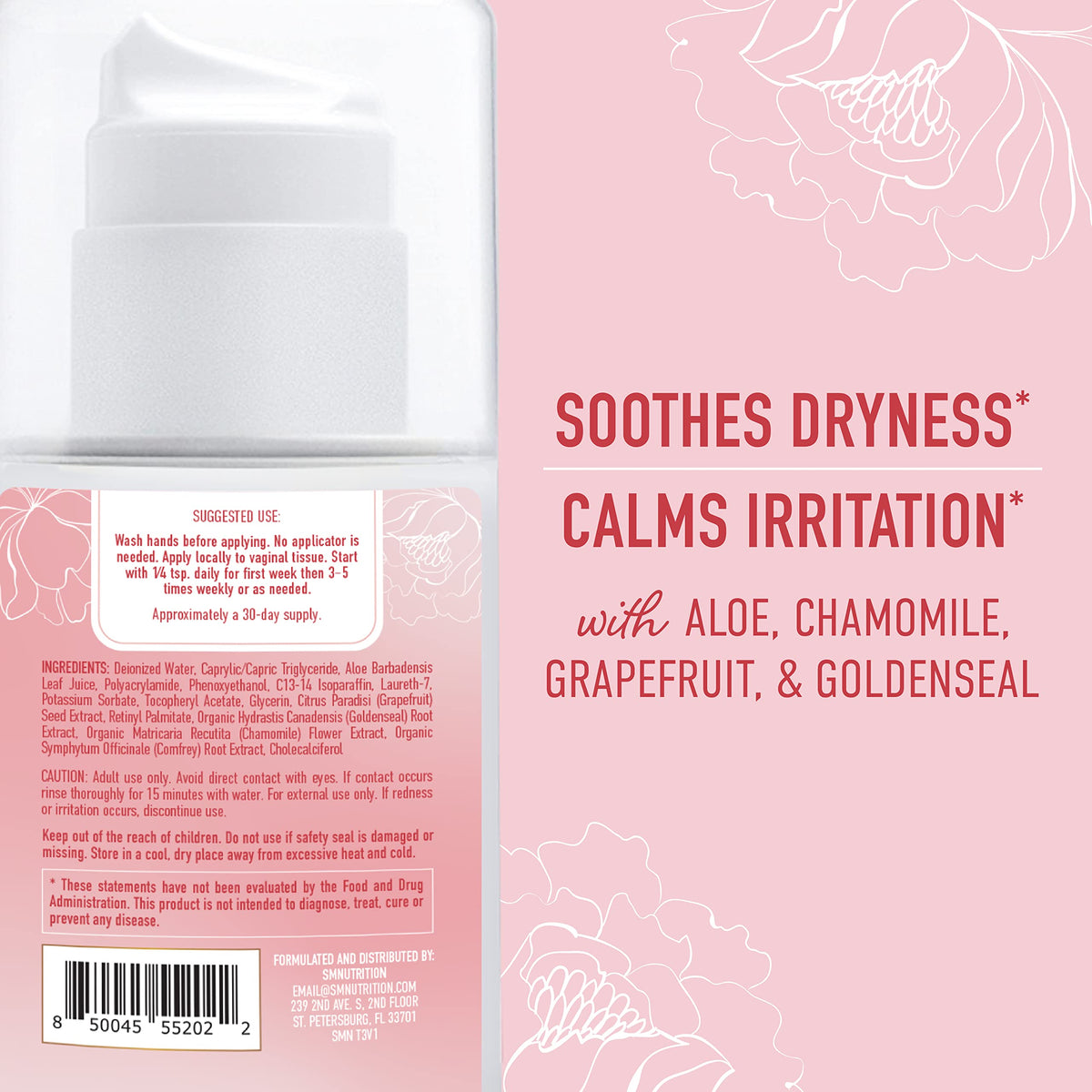 Vulva Rescue Moisturizer Cream - 3oz. PUMP - Soothes Vaginal Itch & Dryness - No Estrogen or Fragrance