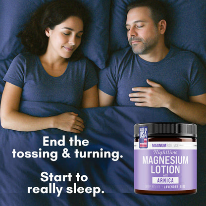 Magnum Solace Nighttime Magnesium Lotion with Arnica - Highly Concentrated Magnesium