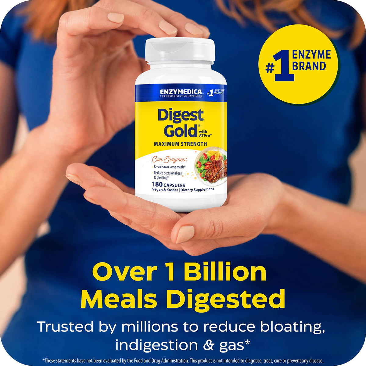 Enzymedica Digest Gold - Digestive Enzyme Supplement for Women & Men, Enzyme Capsules for Digestion, Gut Health Support, Helps Gas & Bloating, ATPro Energy Support