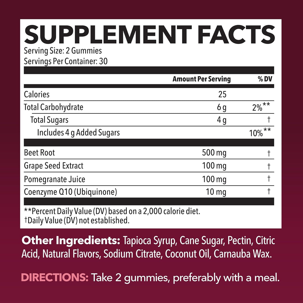 Beet Root Gummies with COQ10 and Grape Seed, Mixed Berry, 30 Servings - Nitric Oxide Supplement with Beetroot, Grape Seed Extract and COQ10 for Performance and Recovery, Vegan, Non-GMO, Gluten-Free
