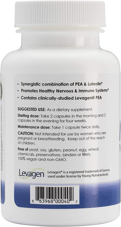 Mirica - Pea (Palmitoylethanolamide) and Luteolin - Immune & Nervous System Support Supplement - 60 ct