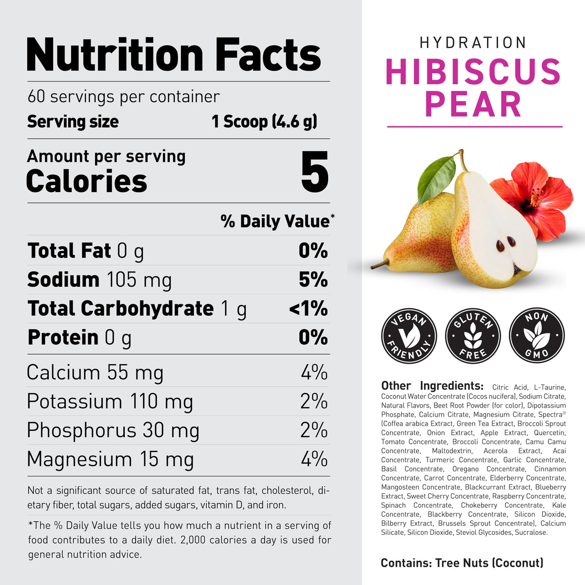 Kaged Sugar Free Hydration - 5 Key Electrolytes - Coconut Water - Tastes Amazing - 60 Servings