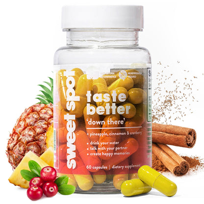 Sweet Spot - Pineapple & Cranberry Vaginal Health Supplement, 60 Capsules - Freshens Taste, Promotes Feminine Balance