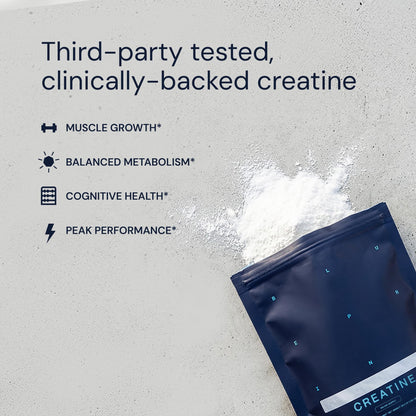 Blueprint Bryan Johnson Creatine Monohydrate Powder - Amino Acid Powder - Supplement Supports Muscle Growth, Recovery, Strength & Focus - Unflavored Creatine for Women & Men - 5g Dose - 100 Servings