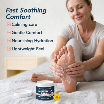 Owell Naturals Neuropathy Cream - Extra Strength Fast-Acting Comfort for Feet, Hands & Legs - Non-Burning Soothing Formula with Arnica - Cooling Skin Relief Cream, 2 oz