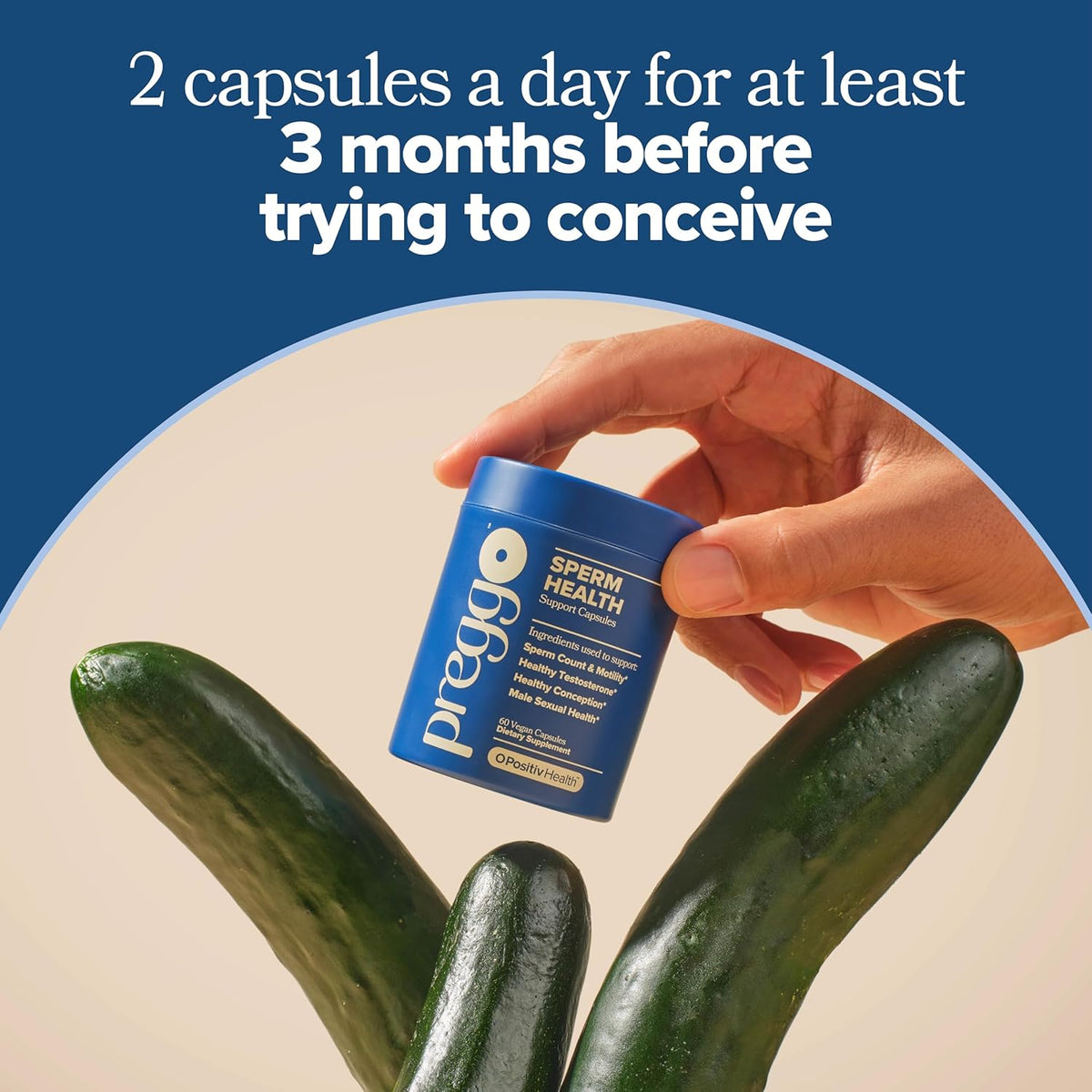 PREGGO Sperm Health Support for Improved Sperm Count - 30-Day Supply