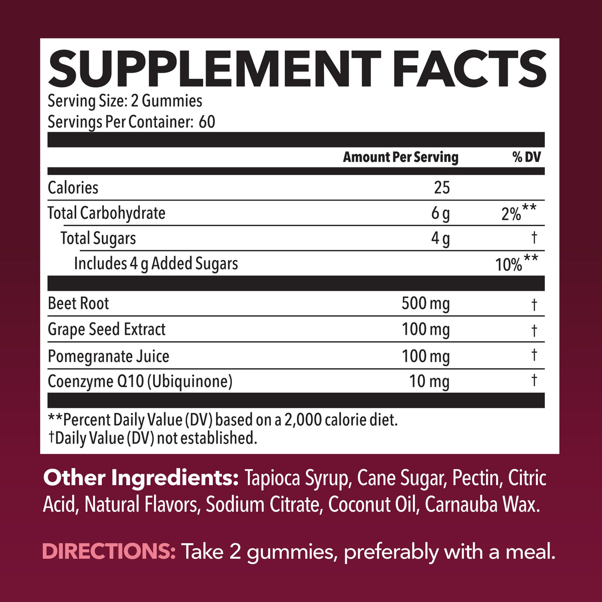 Beet Root Gummies with COQ10 and Grape Seed, Mixed Berry, 30 Servings - Nitric Oxide Supplement with Beetroot, Grape Seed Extract and COQ10 for Performance and Recovery, Vegan, Non-GMO, Gluten-Free
