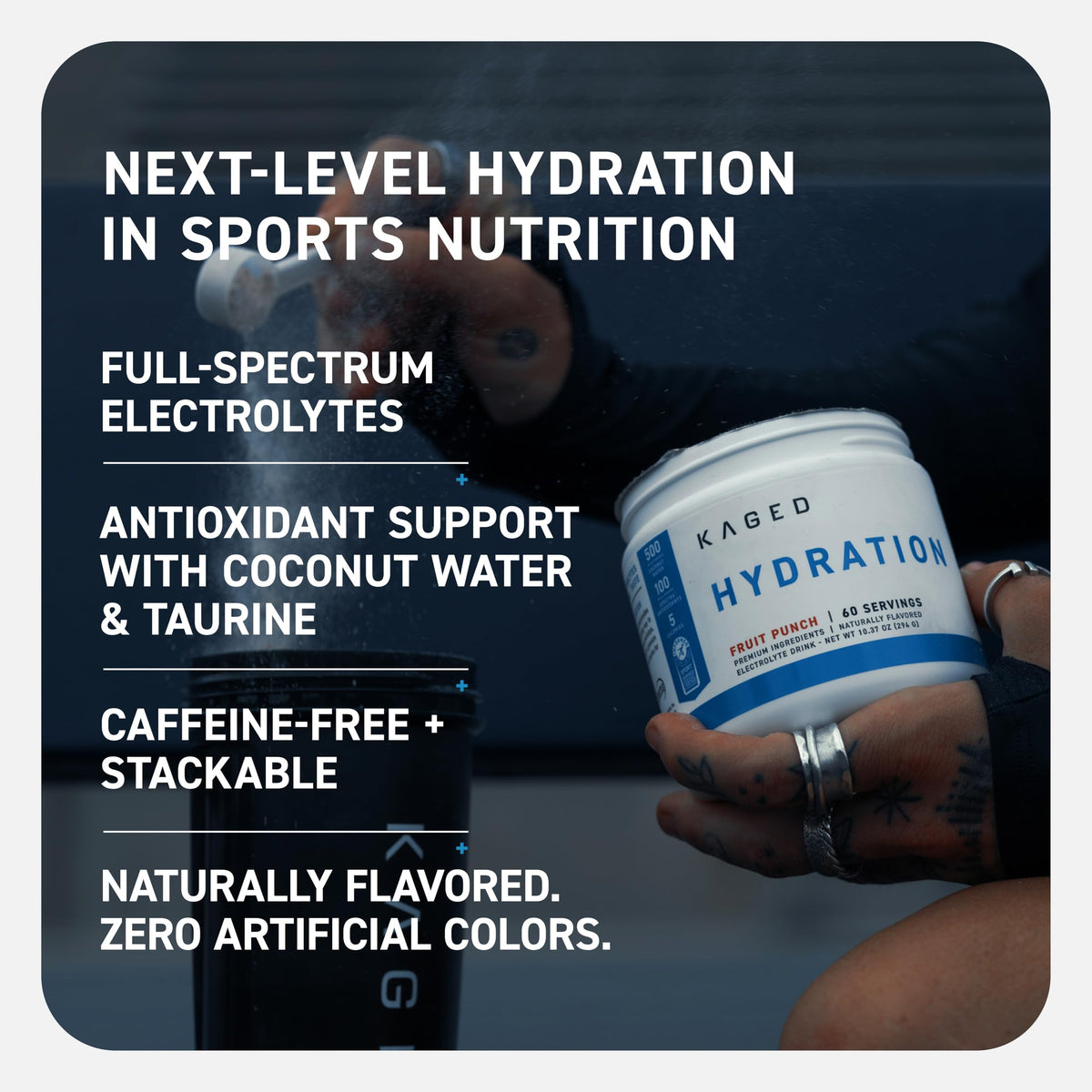Kaged Sugar Free Hydration - 5 Key Electrolytes - Coconut Water - Tastes Amazing - 60 Servings