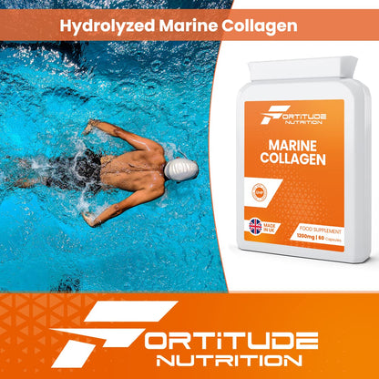 Marine Collagen Capsules - Hydrolyzed Marine Collagen with Vitamin C - High Strength Collagen