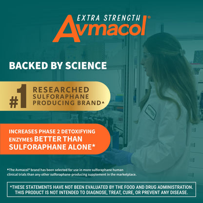 Nutramax Avmacol Extra Strength Sulforaphane Producing Supplement, 75 Tabs - Detoxification Support, #1 Researched Sulforaphane Producing Brand, with Glucoraphanin & Myrosinase, Published Studies