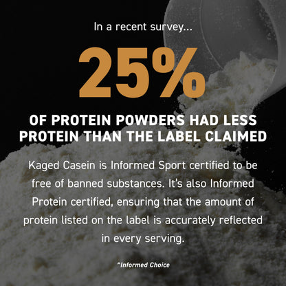 Kaged Premium Casein Protein Powder - Vanilla - Micellar Casein - Banned-Substance Free Supplement, Build Muscle, Recover Faster - Kasein - 28 Servings