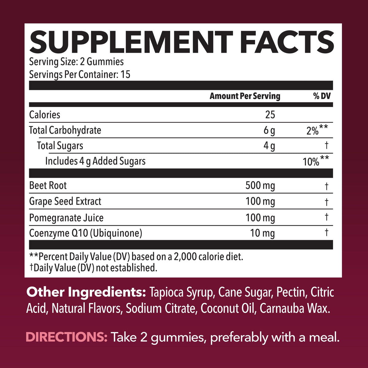 Beet Root Gummies with COQ10 and Grape Seed, Mixed Berry, 30 Servings - Nitric Oxide Supplement with Beetroot, Grape Seed Extract and COQ10 for Performance and Recovery, Vegan, Non-GMO, Gluten-Free
