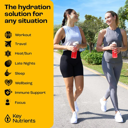KEY NUTRIENTS Hydration & Energy Electrolyte Bundle - Electrolyte Tablets & Tropical Peach Mango Multivitamin Powder, Sugar-Free