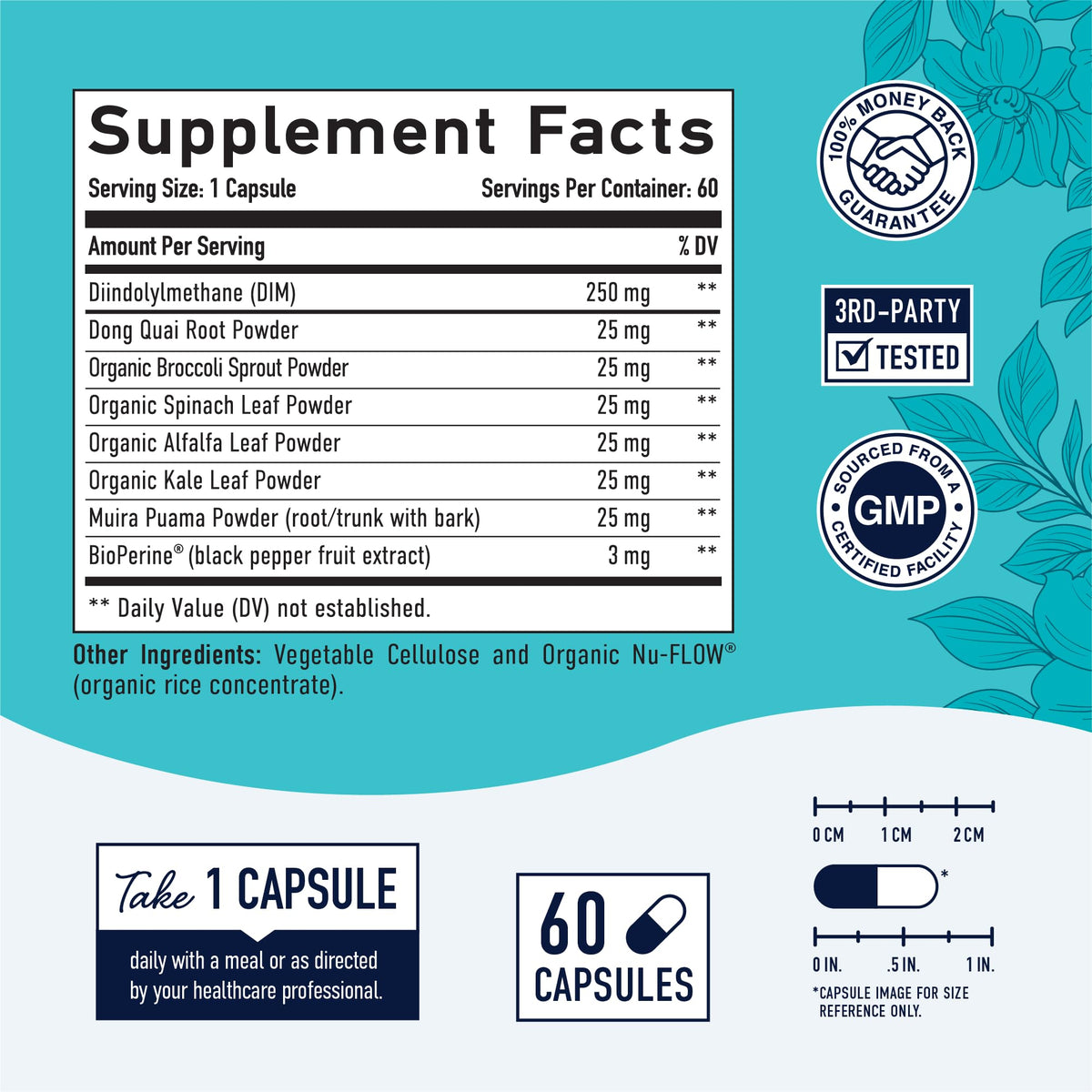 DIM Supplement Complex 250 mg - Estrogen Balance for Women - Hormone Menopause Relief