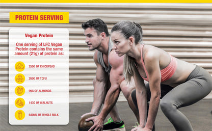 LFC Vegan Protein Powder Banana Caramel Flavour 680g 100% Vegan Protein Powder 21g High Protein