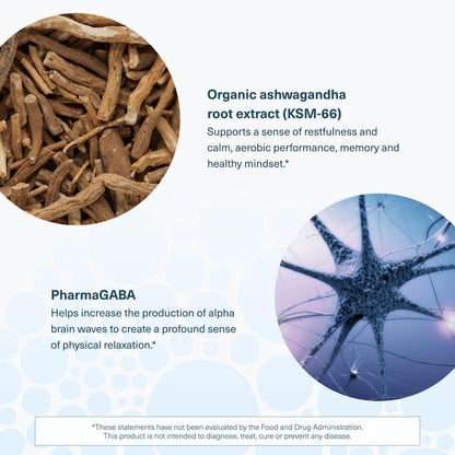 Youtheory Ashwagandha + GABA - Adaptogenic Blend with Organic KSM-66 & Ginger - Supports Energy Levels