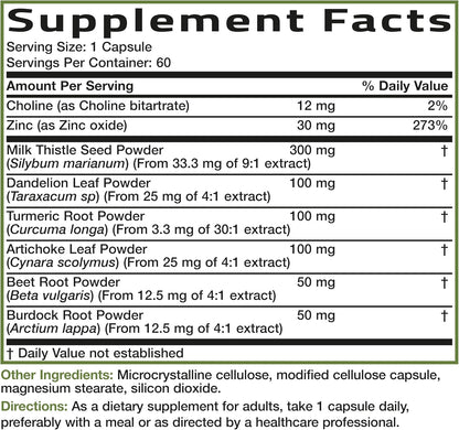 Bronson Liver Detox Advanced Detox & Cleansing Formula 60 Capsules - Liver Health Support with Milk Thistle, Dandelion Extract, Turmeric, Artichoke Leaf & Beet Root, Non-GMO, Soy-Free