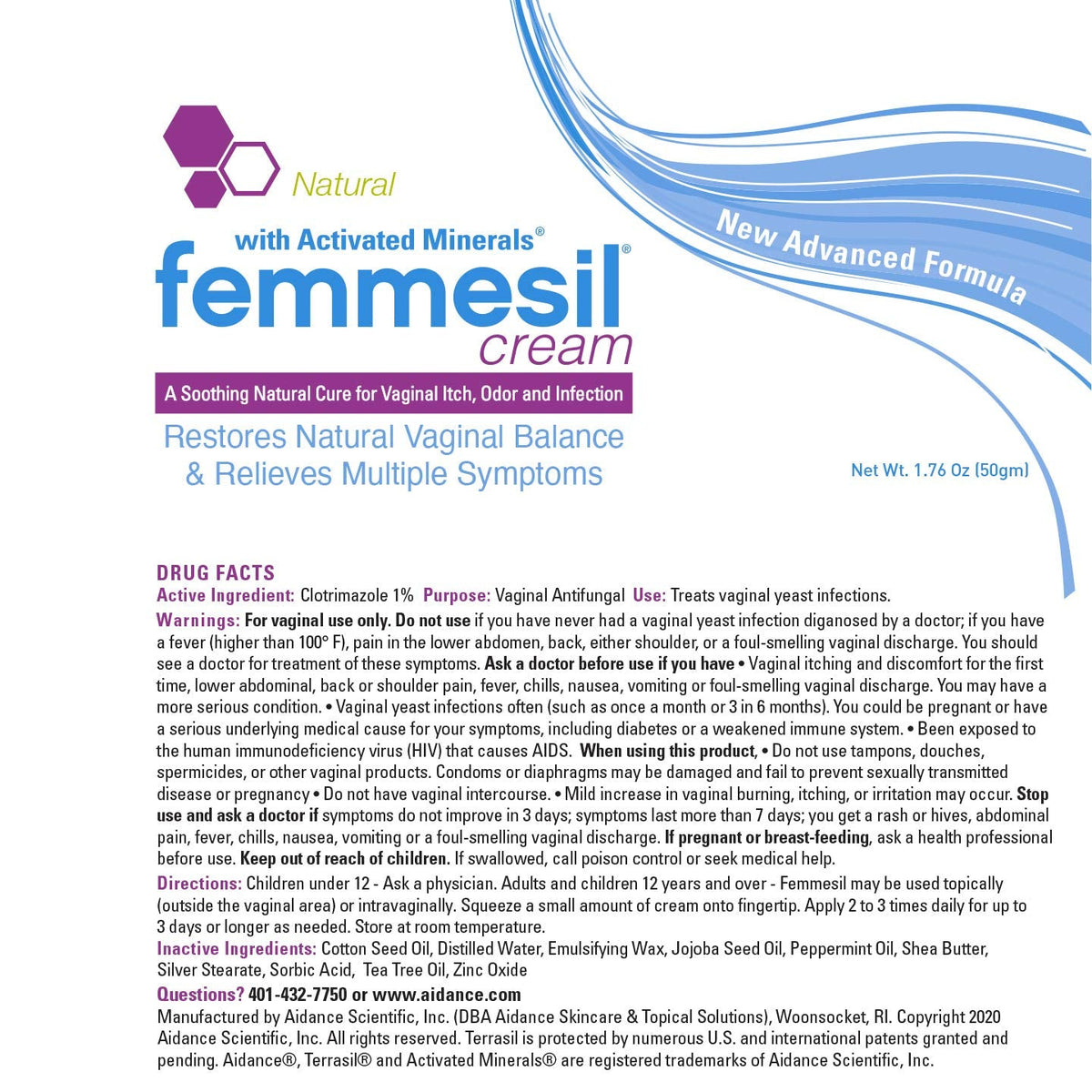 Femmesil Feminine Care Vaginal Health Antifungal Cream for Relief from Yeast Infection, Vaginal Itch & Irritation