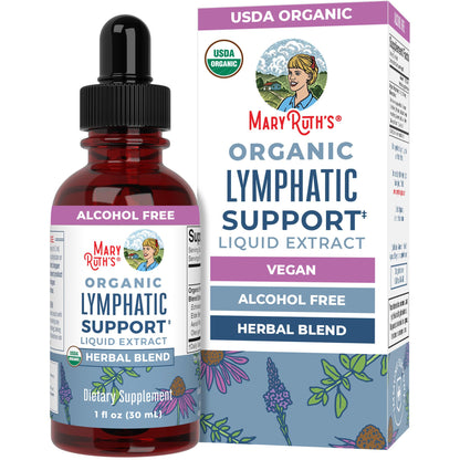 MARYRUTH'S Lymphatic Support Liquid Drops USDA Organic - Herbal Blend with Echinacea & Elderberry - Blue Vervain
